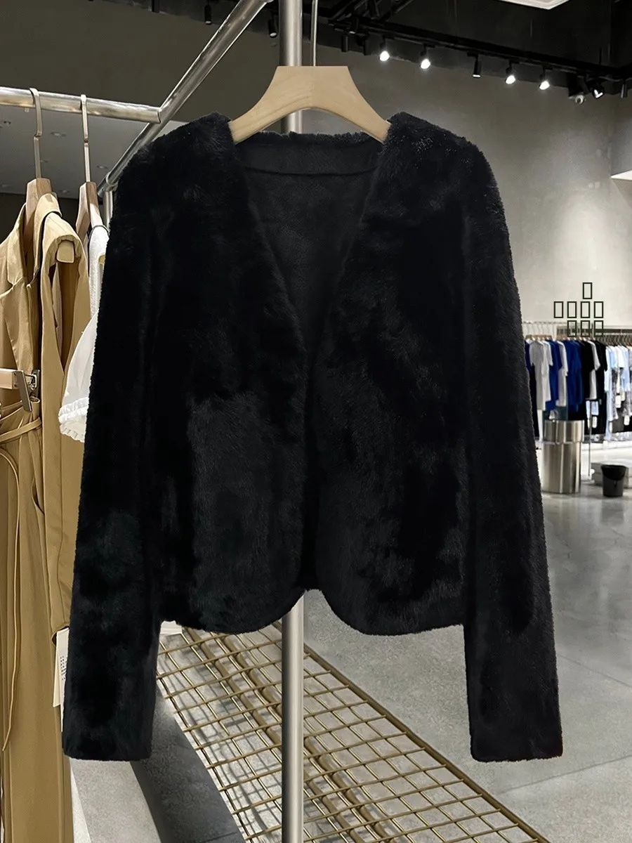 

Bla Unique Slimming ort Mink Coat Women's Faionable Winter Top Small Size Super Beautiful Versatile Ladies' Jaet