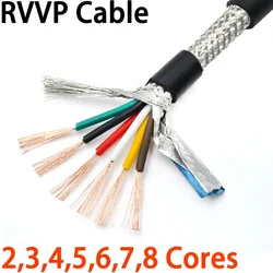 1 Meter 22 20 18 17 15 AWG RVVP Shielded Cable 2/3/4/5/6/7/8/10 Cores Bare Copper PVC Insulated  Control Line UL2547 Signal Wire