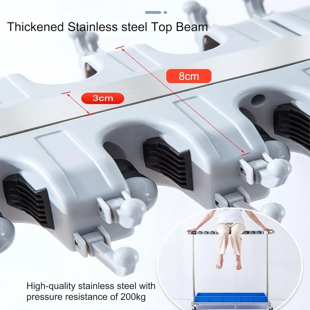 ممسحة أرضية وحامل مكنسة: منظم تخزين أدوات التنظيف المحمول للوازم