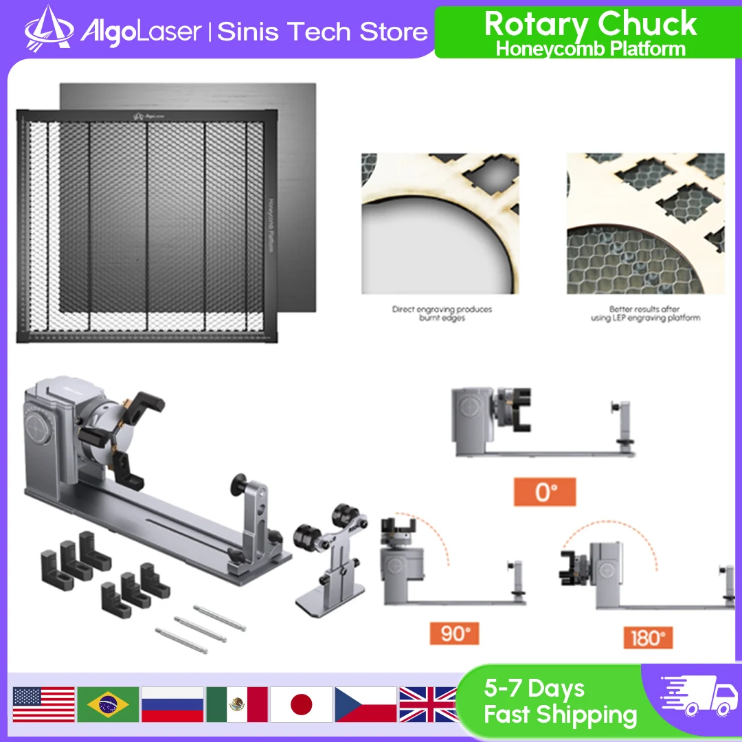 Algolaser Rotary Chuck Algolaser Honeycomb Platform Working Panel Set For Laser Engraver  Engraver Cutter Machine