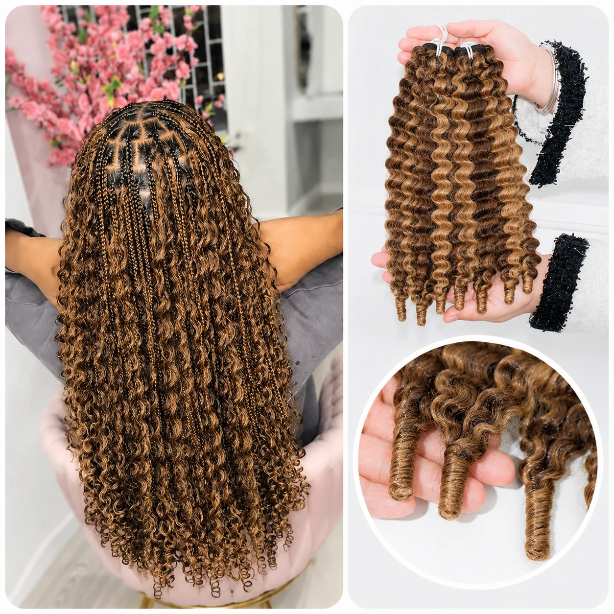 Highlight Crochet Human Hair Burmese Curly Miracle Knots Feather Soft Braiding Hair Extensions For Black Women Natural Full Ends