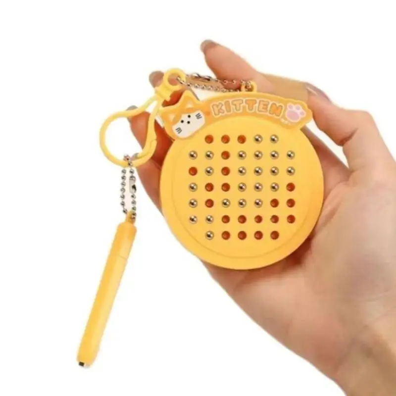 Cute Mini Steel Ball Cartoon Drawing Board Kawaii No Mess Doodle Toy Pocket Bag Charm Perfect Party Favor for Kids Ages 3+