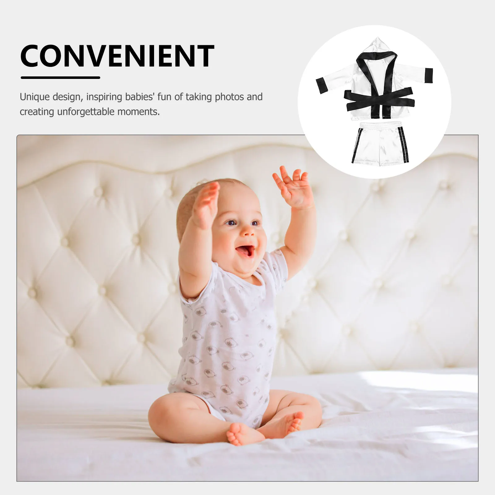 新生児ボクシング衣装セット 1 セット - 愛らしい赤ちゃんボクシング写真撮影小道具 - ホリデーパーティー用の通気性があり快適な素材