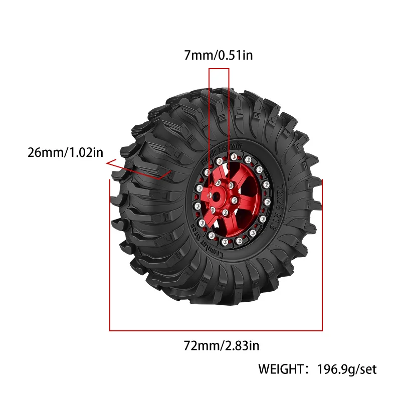 4pcs 72mm 1.3