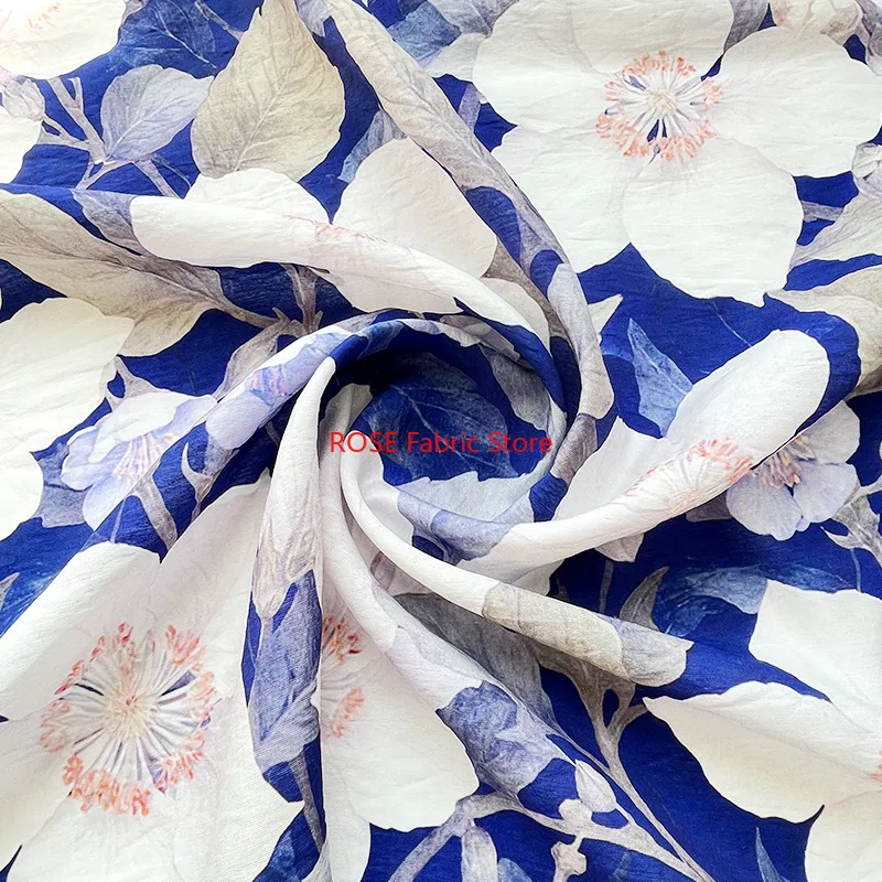 1 Meter Floral Digital Printing Brocade Cotton Fabric Cheongsam Dress Blouse Hanfu Handmade Sewing Fabric
