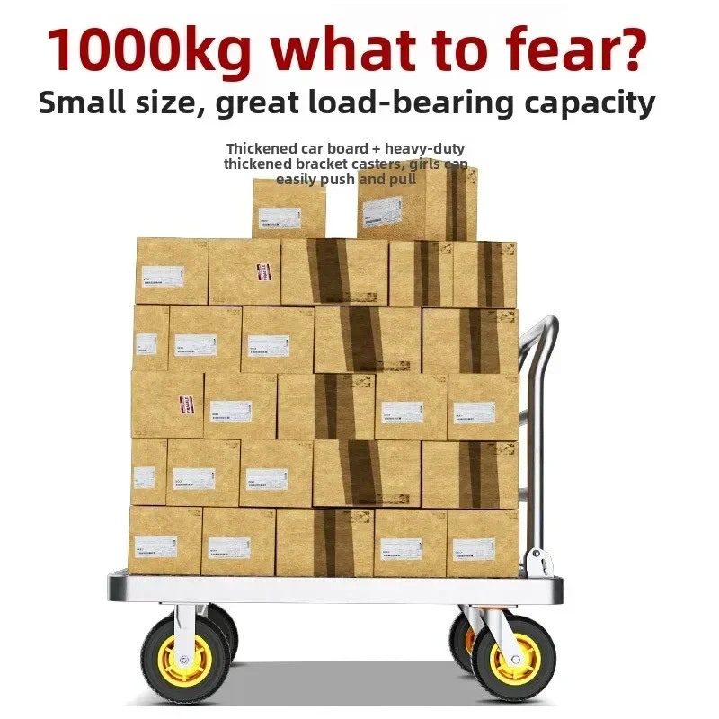 Multi-functional Trolley Flat Truck Small Trailer Thickened Ultra Silent Medium Small Folding Truck sturdy and durable
