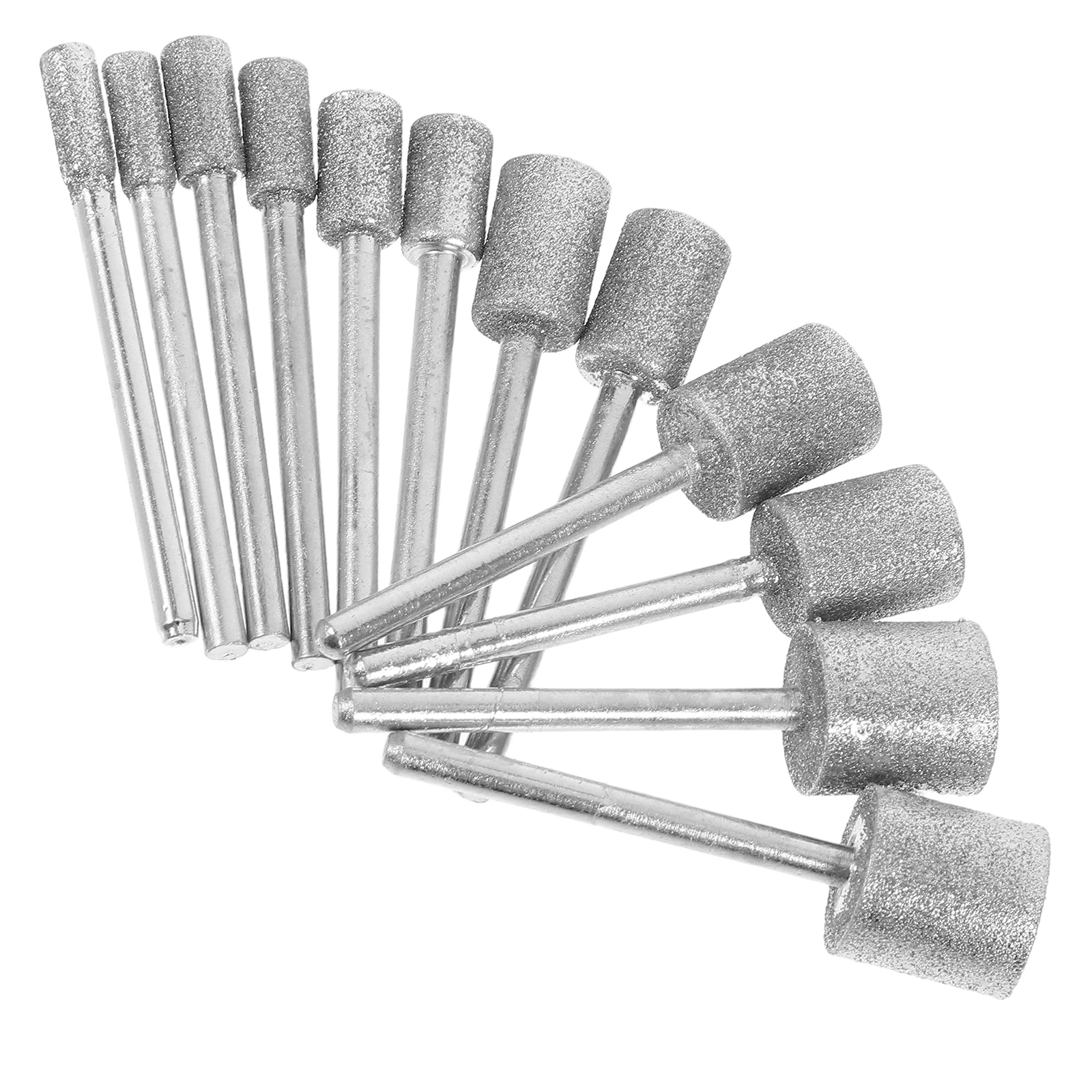 

12 Pcs Diamond Grinding Head 4 5 6 8 10 12mm Cylindrical Bits for Stone Glass Ceramic Tile Rock Engraving Carving Deburring