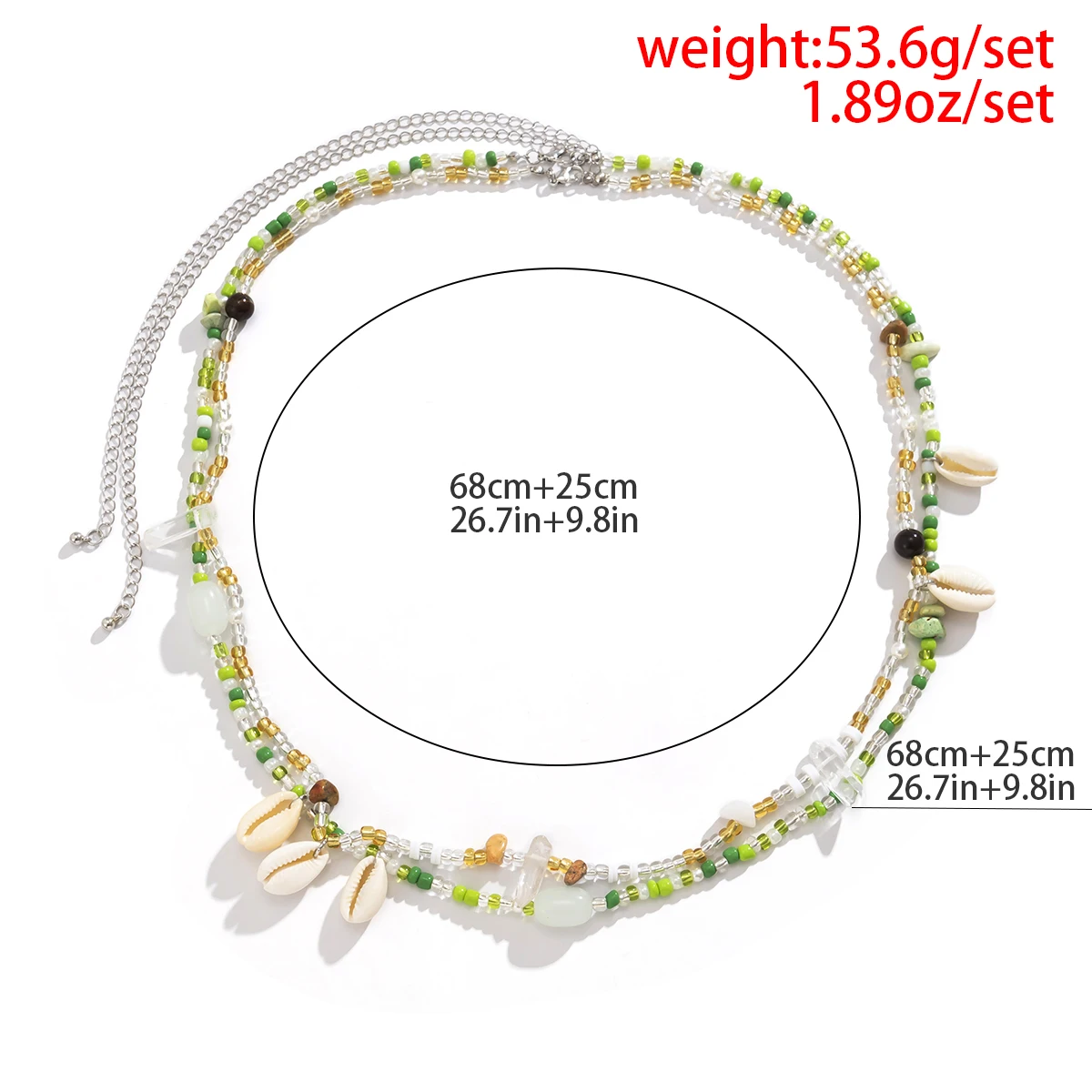 بوهيميا المنسوجة يدويا مطرز الخصر الخرز المرأة موضة محاكاة قذيفة غير النظامية حجر البطن سلسلة مثير الجسم سلسلة مجوهرات هدية