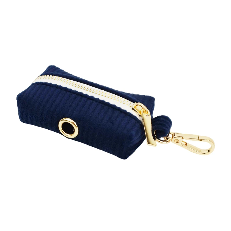 Set de collar y correa para perro en pana con placa grabada_voghion.com