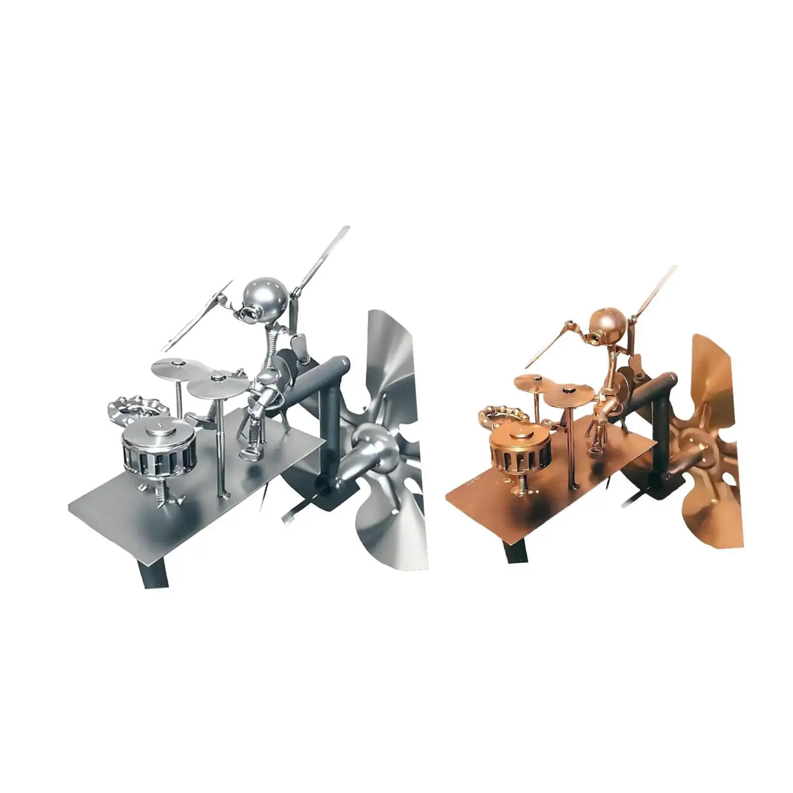 

Drummer Windmill Wind Sculpture Decor Garden Stake Gift Rustic Collection Yard