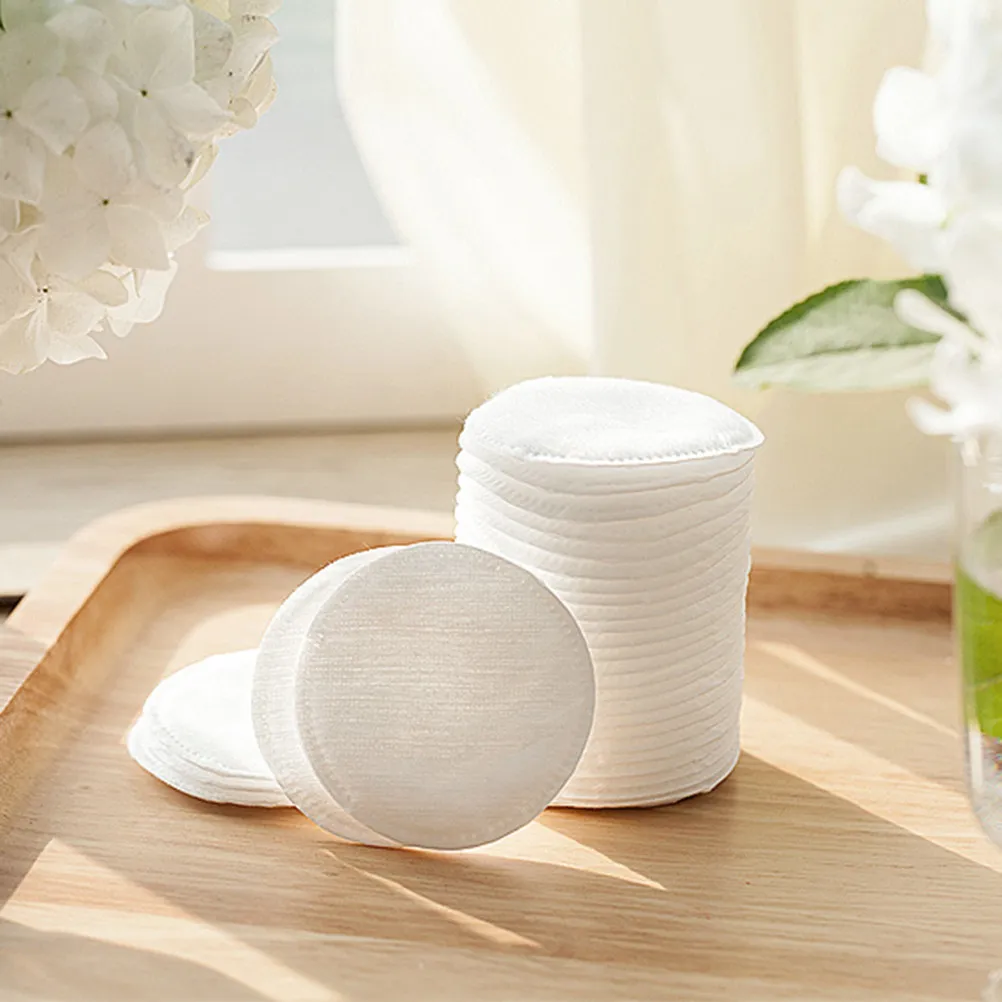 60Pcs Round Facial Cotton Pads Cotton Makeup Remover Pads Chemical Free Ultra Fine Absorbent for Skincare Routine