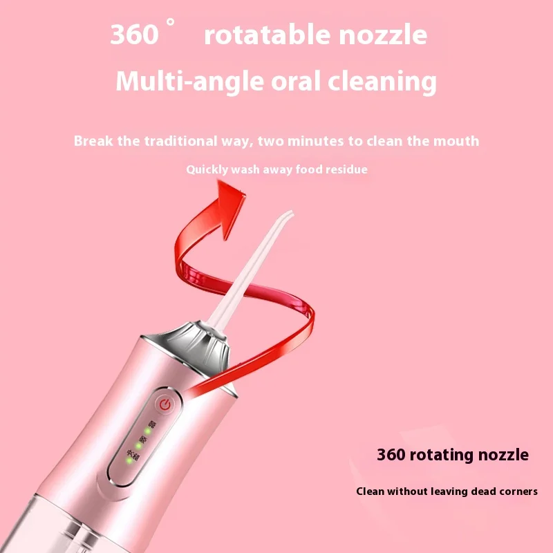 Oral Irrigator Dental Water Flosser Oral Irrigator USB Rechargeable Water Floss Jet Tooth Pick 1 Tips 220ml Mouth washing machin