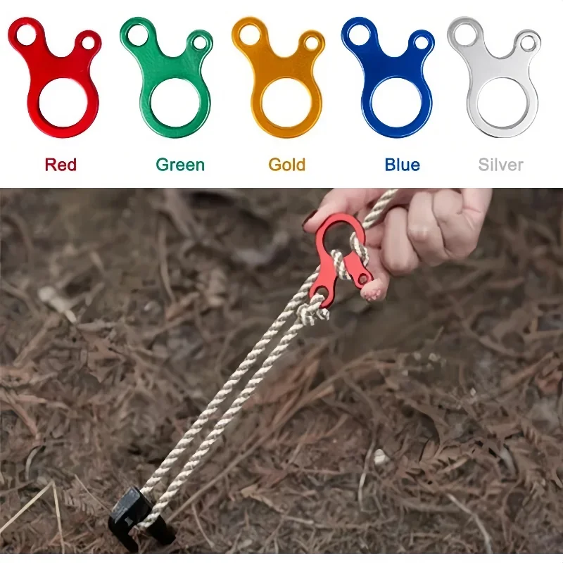 

2/10Pcs Outdoor Camping Tent Wind Rope Buckle 3 Hole Aluminium Alloy Tensioner Cord Fastener Tightening Hook