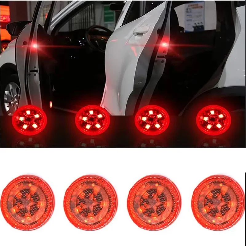1/2/4pcs 범용 LED 자동차 오프닝 도어 안전 경고 충돌 방지 조명 자기 센서 스트로브 깜박임 경보등