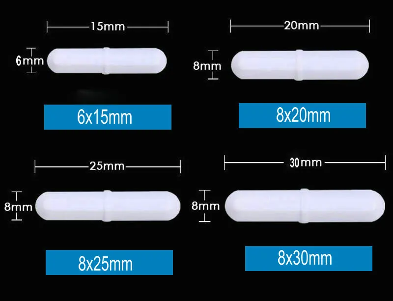 10pcs/lot Lab Magnetic Stir BarType-B PTFE Rotor Cylindrical Magnet Stirrer Laboratory Supplies
