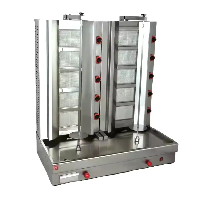 Three-Head/Four-Head/Five-Head Stainless Steel Gas Kebab Machine Automatic Shawarma Grill Eco-friendly Modern Restaurants Hotels