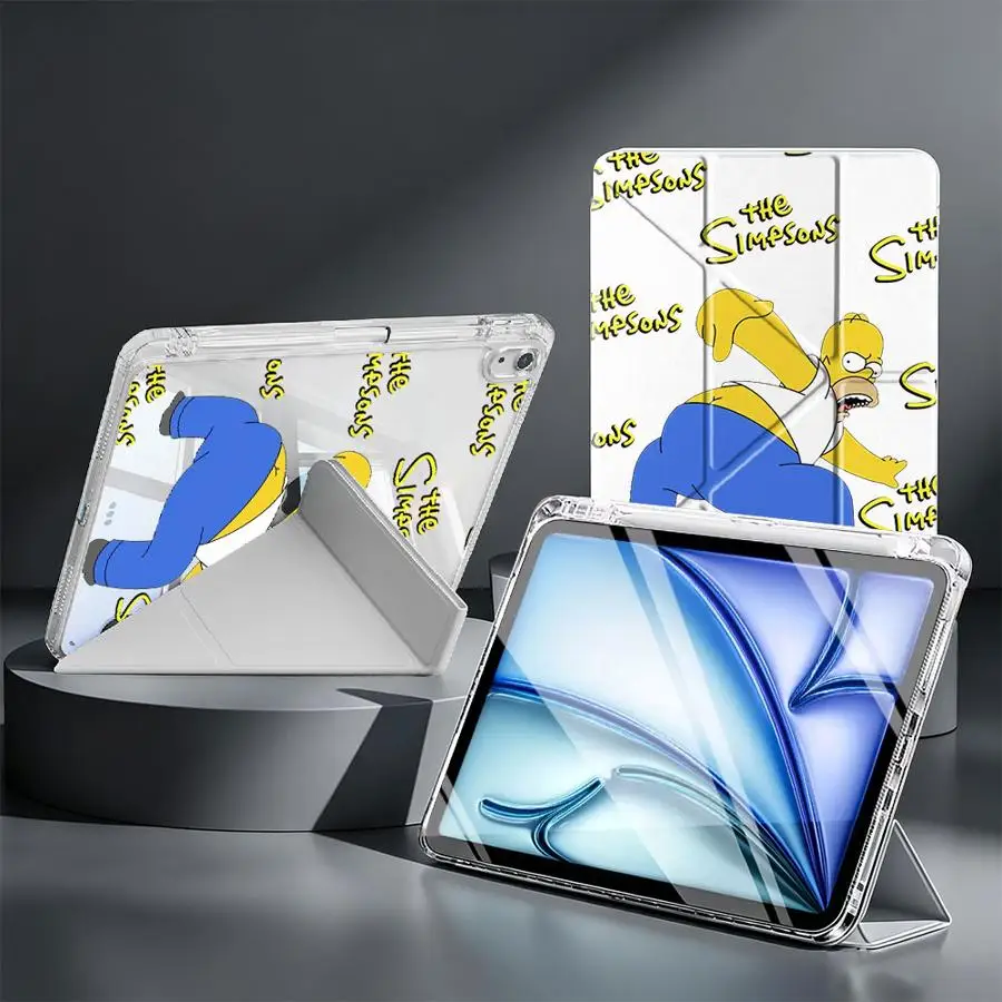 Tablet Case For iPad 10th Gen Mini 7 6 5 12th Pro 13 2025 2026 9th Air 8 M2 M3 3 11th With Pen Slot Cover Parody The Simpsons