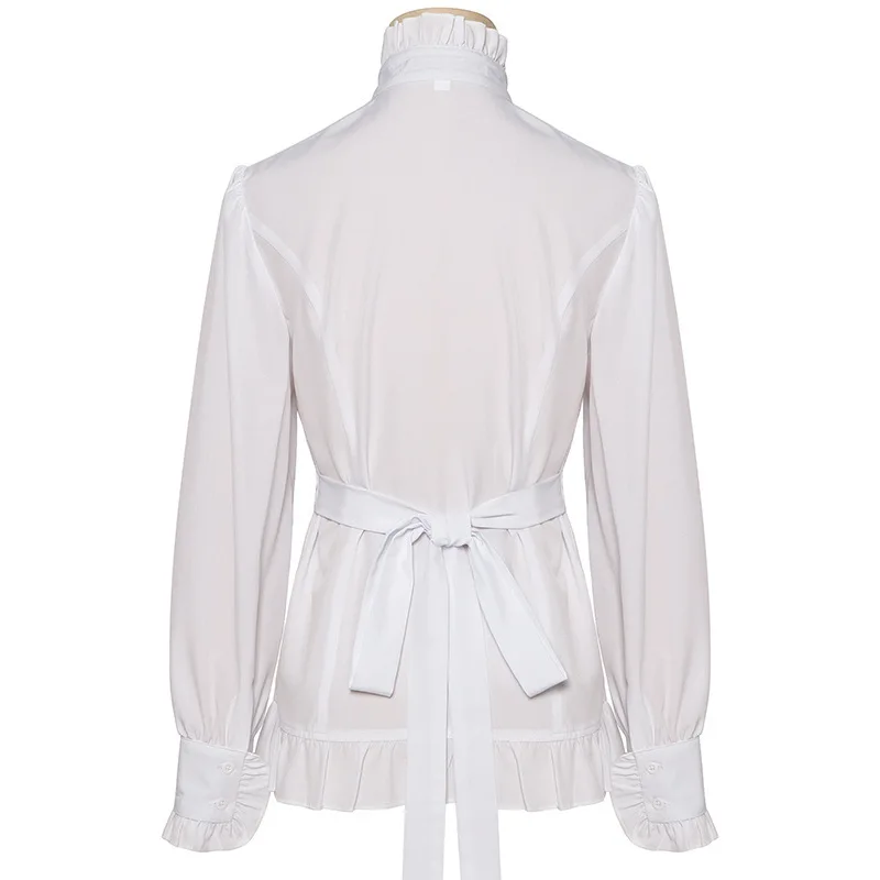 Victorian Era Women's Shirt Halloween New Style Gothic Style Long Sleeve Pleated Retro Chinese Ethnic Costume Stage Performance