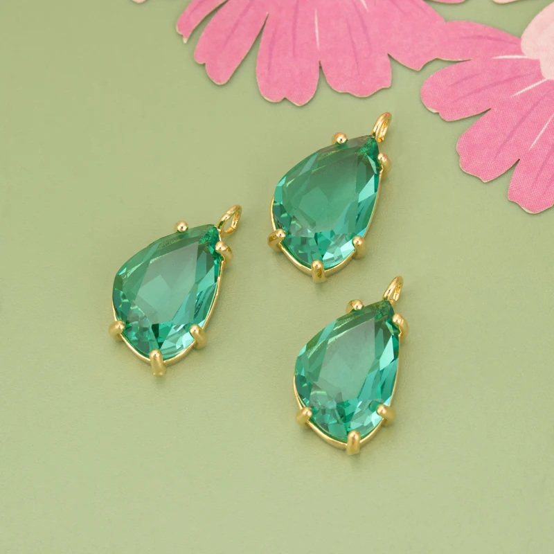 assoonas, ME97, Schmuckzubehör, 18k Gold rhodiniert, Kupfer, Glas, handgefertigt, Anhänger, Schmuckherstellung, DIY-Anhänger, 6 Stück/Lot – Detail 13