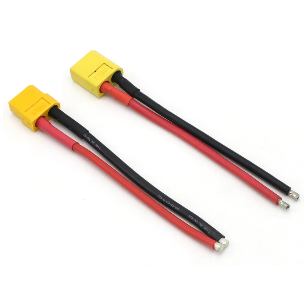 1pcs XT60 XT 60 Female Male Extended Cable 10CM 14AWG Silicone Cable Wire For Rc Lipo Battery Motor DIY Accessory Wholesale