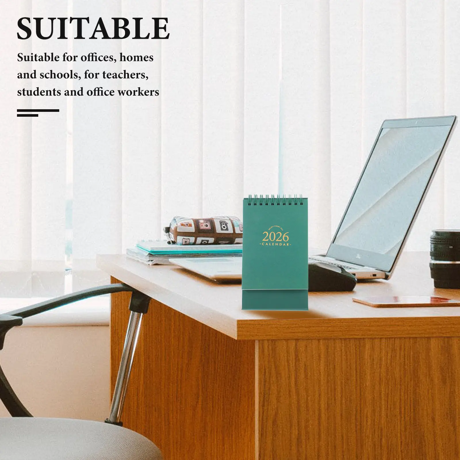 

2026 Mini Desk Calendar Stand Up Flip Design Twin-Wire Binding Compact Small Desktop Calendar for Office Home School Daily