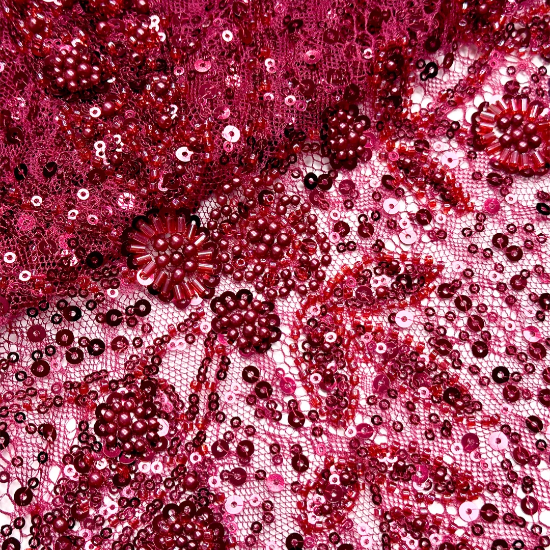 

1 ярд, вышивка в виде листьев, бусины, французский тюль, кружевная ткань, роскошный нигерийский дизайн с блестками и бисером для модного платья, швейный материал