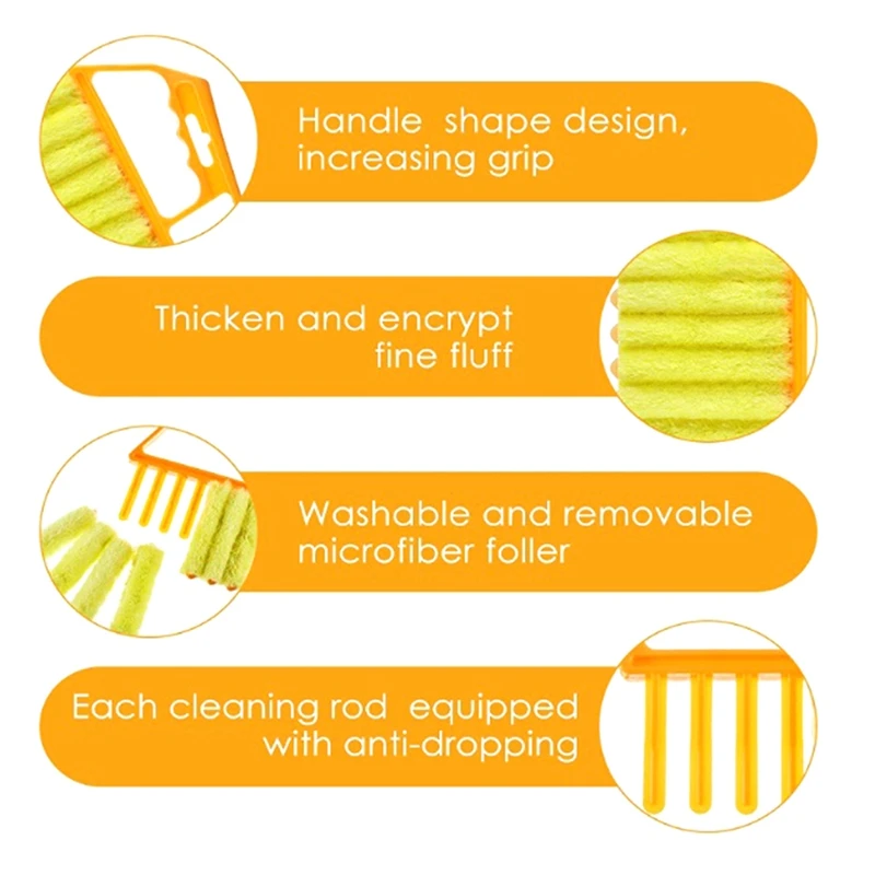 Handheld Blind Cleaner Brush, removedor de poeira para ar condicionado, ventilação do carro, ventilador, persianas, cortina do obturador, as melhores ofertas, 4pcs