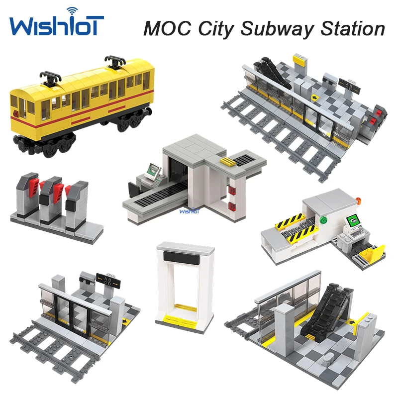 

Security Gate Model MOC Subway Station Scene Model Set Building Blocks Bricks DIY Architecture Toys for Kids Adult Gifts
