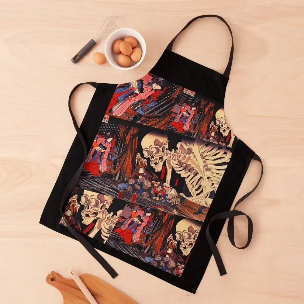 

Mitsukuni Defying The Skeleton Collage Apron Sexy Kitchen Chef Woman Kitchens Christmas gift Apron