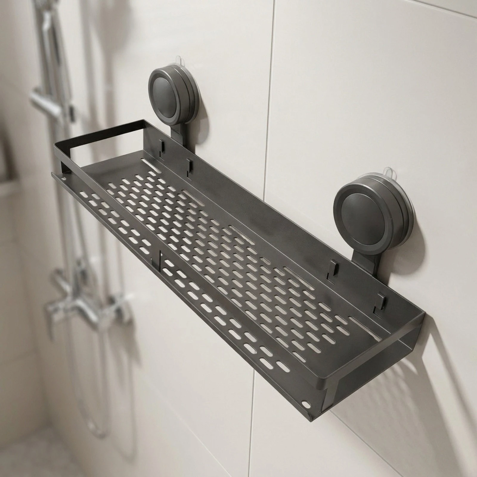 For Bathroom Shower Shelf Portable Shower Shelf Solution Shower Shelf Multiple Drainage Holes Upgraded Suction Cups