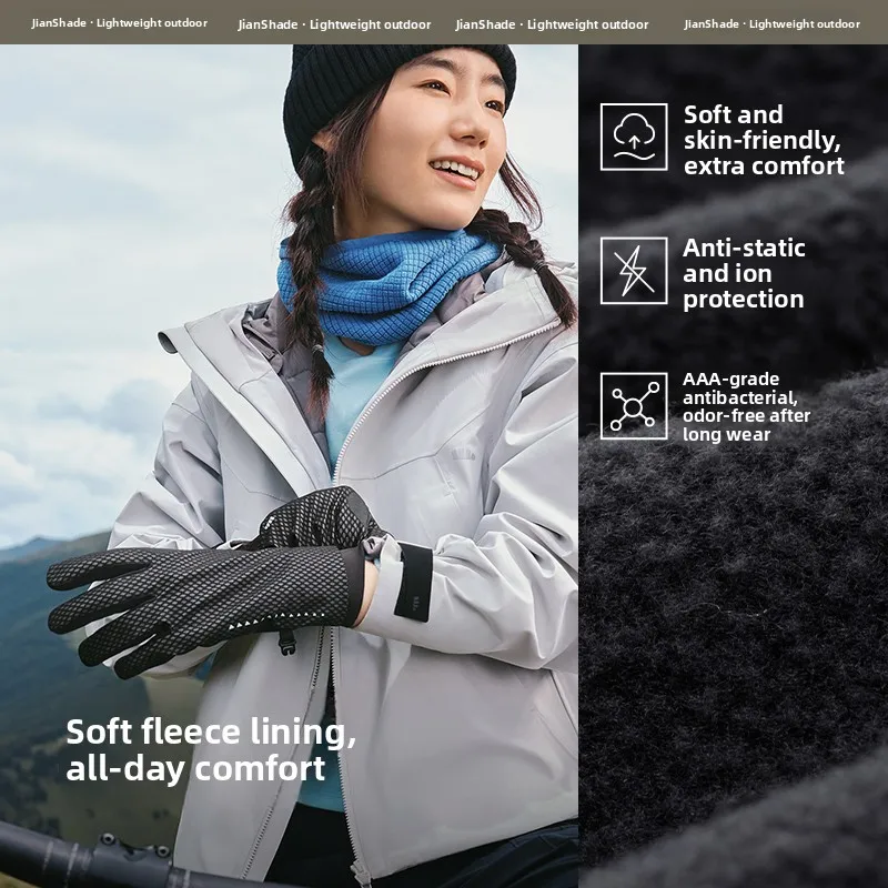 Thickened Fleece Warm Touchscreen Gloves for Men And Women Bicycle Riding Cold Proof Autumn Winter Thermal Gloves LS46524
