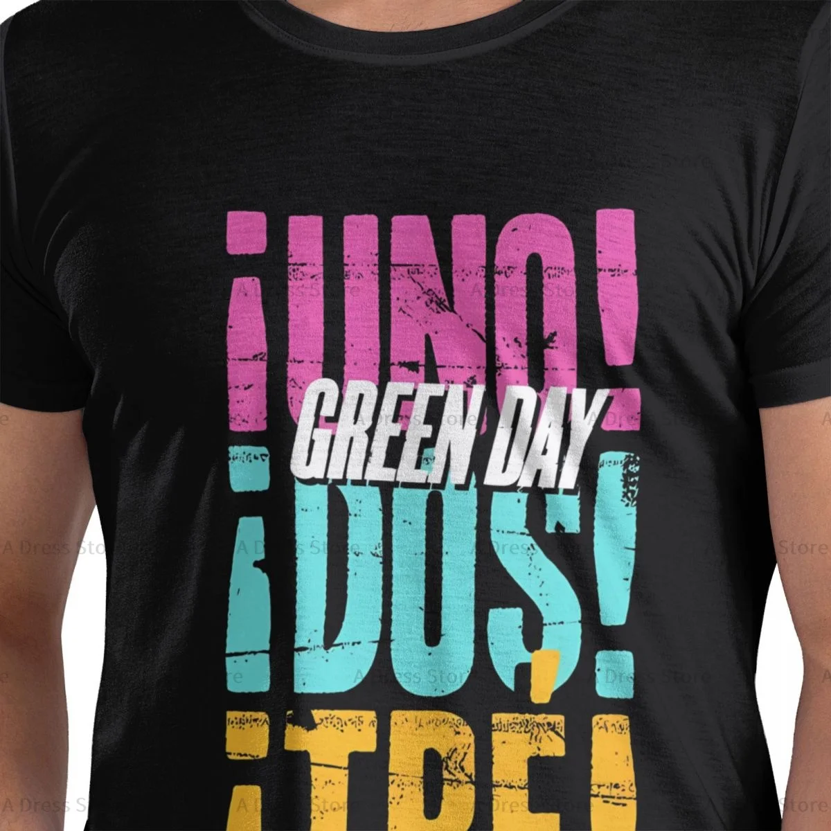 Green Day Rock Band Men's cotton round neck Oversized T-shirt,Men's summer Vintage Casual Cotton Tee Shirt Gift image 2