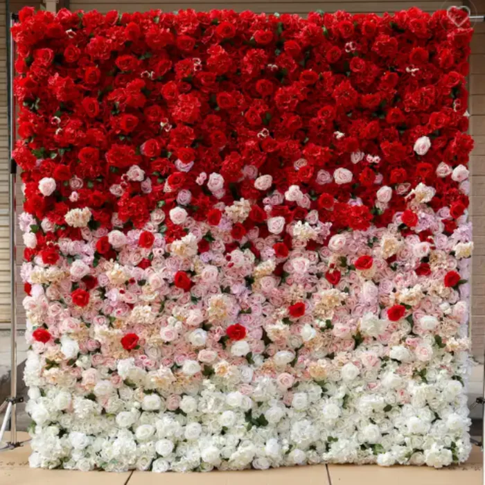 

3D Red Deluxe Edition Rose Hydrangea wall wedding background window display flower giver activity party props