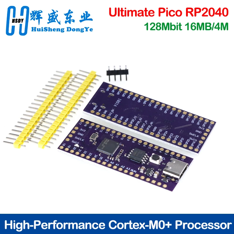 Ultimate Pico RP2040 128Mbit 16MB/4MB compatible con procesadores dual-core Raspberry PI Cortex-M0+ ARM dual-core