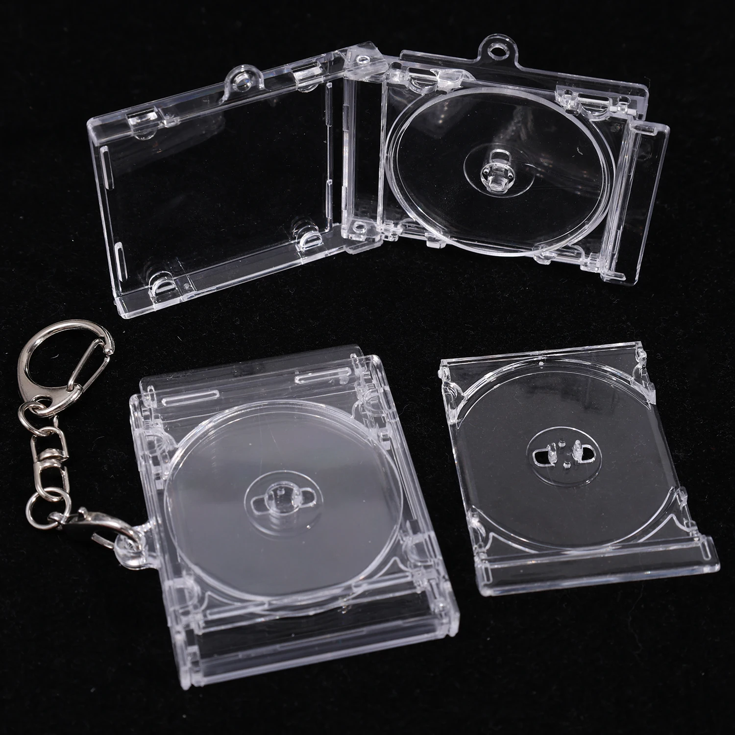 1/10pcs CD Case Keychain Creative DIY Mini Blank Album Peripheral Commemorative Keyring Car Backpack DIY Key Pendant Hanging