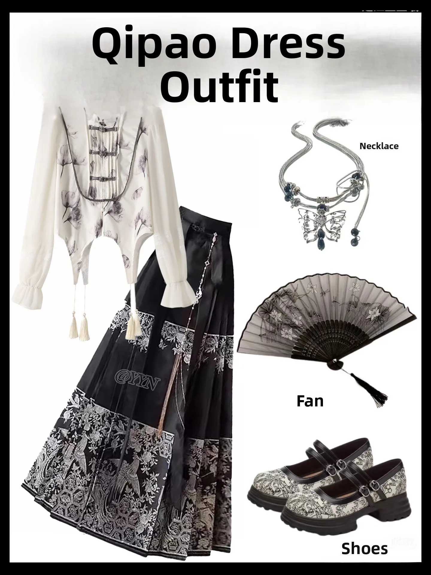 

Новая китайская юбка в национальном стиле с шлейфом, улучшенный дизайн, эффектная роспись тушью, идеально сочетается с топом, создает ощущение роскоши.