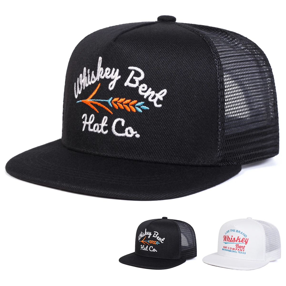 Unisex WHISKEY BENT Letter Embroidery Hip-hop Net Hats Spring Summer Outdoor Adjustable Casual Baseball Caps Sunscreen Hat Cap