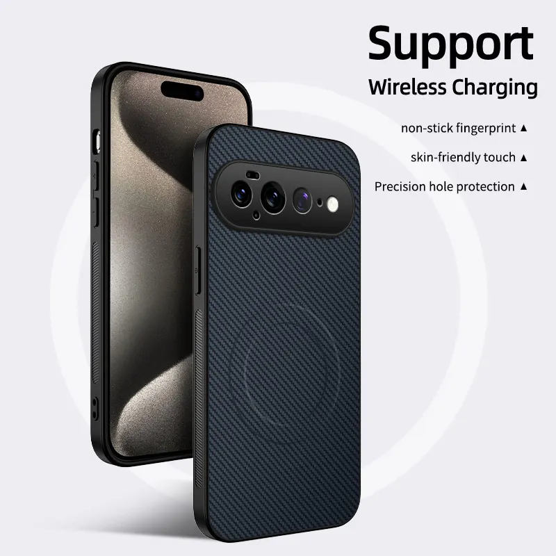 Harte PC+Carbonfaser-Textur Hülle mit MagSafe Magnetfunktion für Google Pixel 11 Pro 9 8 7 6 5 4 3 10 Pro XL 10A 9A 8A 7A 6A 5A 4A 3A