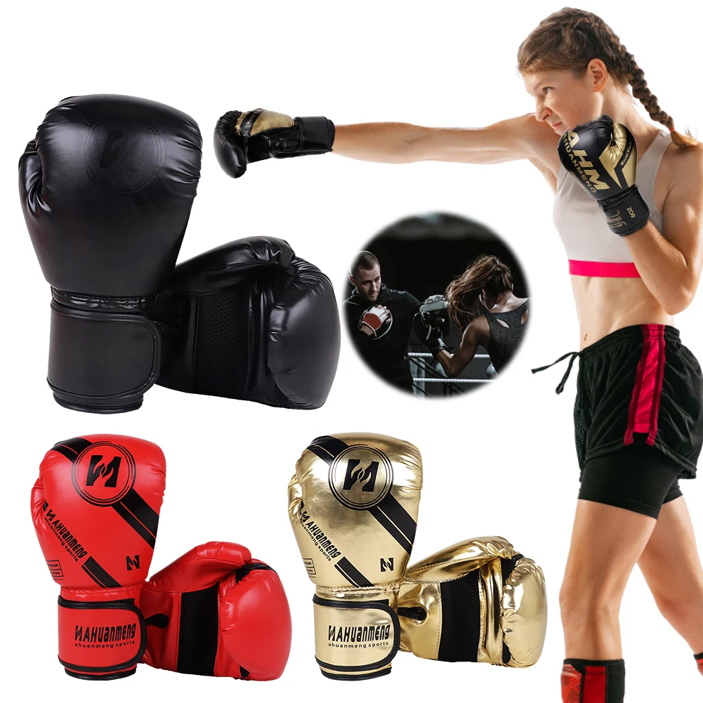 Boxing Gloves Boxing Training Gloves Hook and Loop Closure Training Sparring Gloves PU Leather for Muay Thai Martial Arts