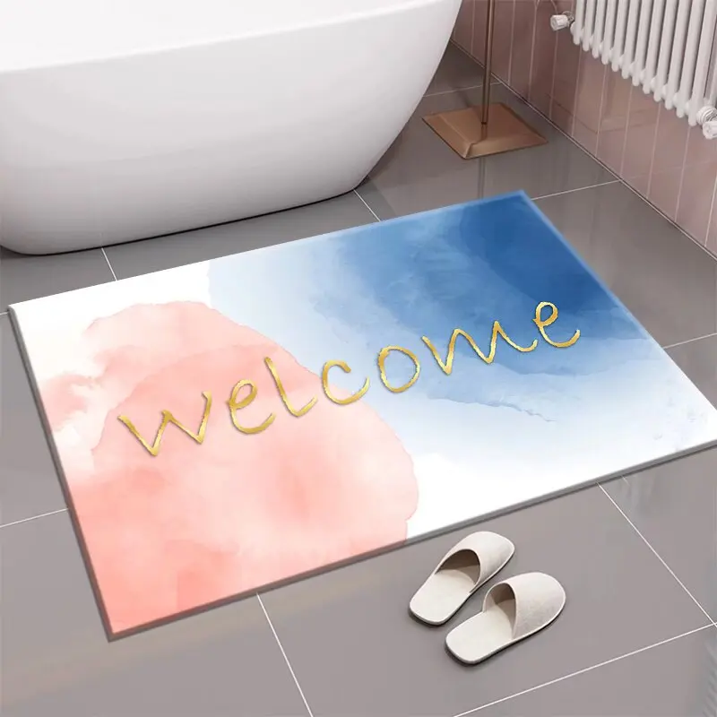 دياتوم الطين التجفيف السريع لينة الكلمة حصيرة الحمام الحمام باب الحمام امتصاص الماء عدم الانزلاق القدم حصيرة الحمام السجاد الصغير #4