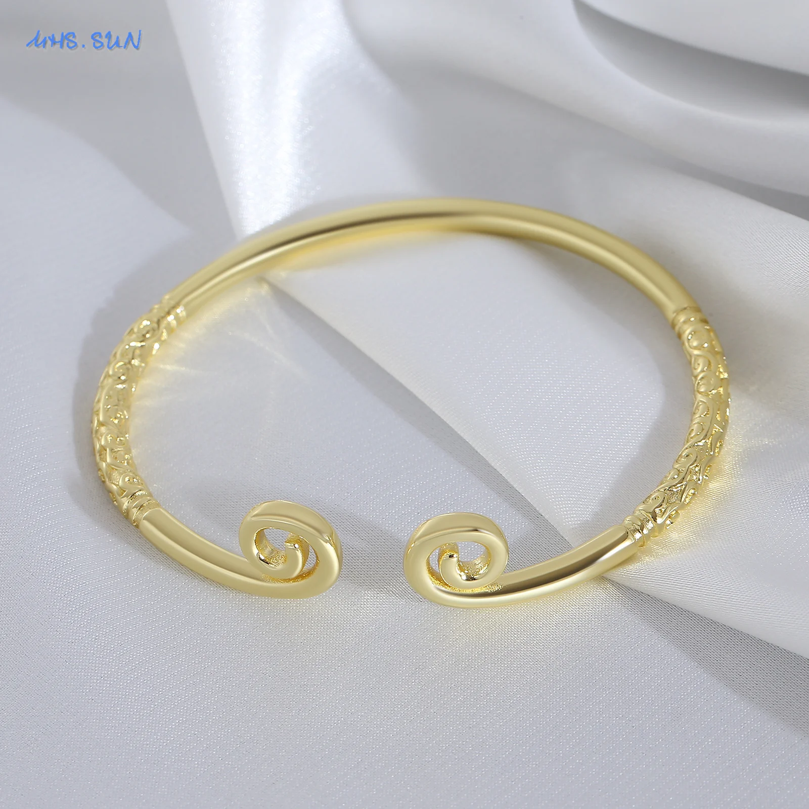 MHS.SUN Black Myth Wukong Jin Gu Bang Cuff Bangle for Women Men Gold Color Unisex Jewelry Metal Game Prop Collectible Ins Gift