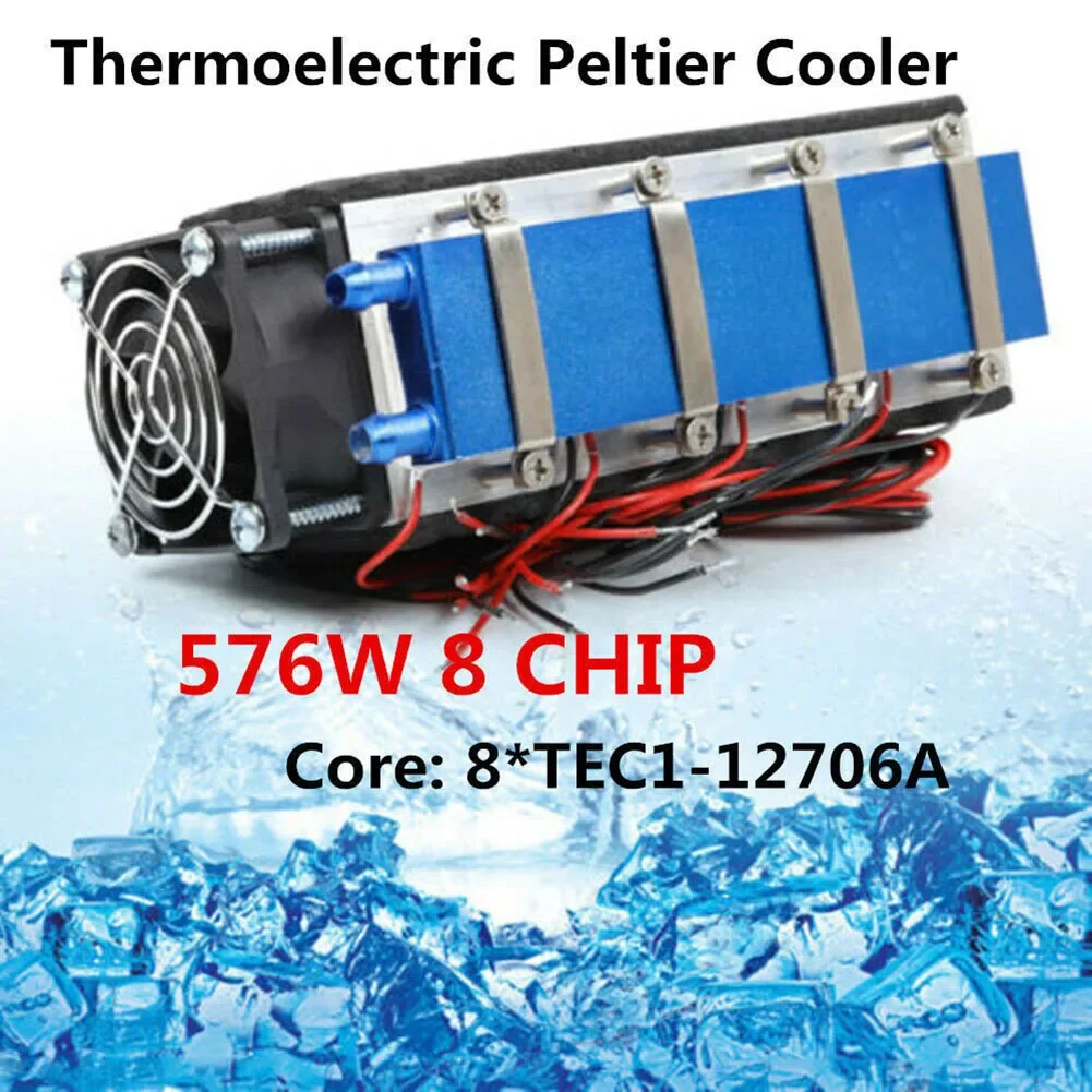 

DIY Peltier Cooler Air Conditioner 10 Buckles 12V 50A 576W 5m Water Pipe Cooling Fan Easy To Install Low Noise