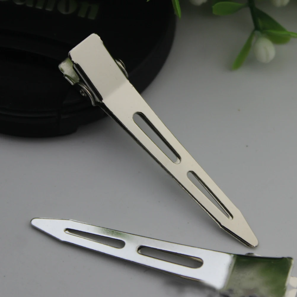 

20 pcs Stainless Steel Hair Clips Diy Mouth Prongs Accessories For Arts Crafts Projects Office Paper Organization Silver Metal