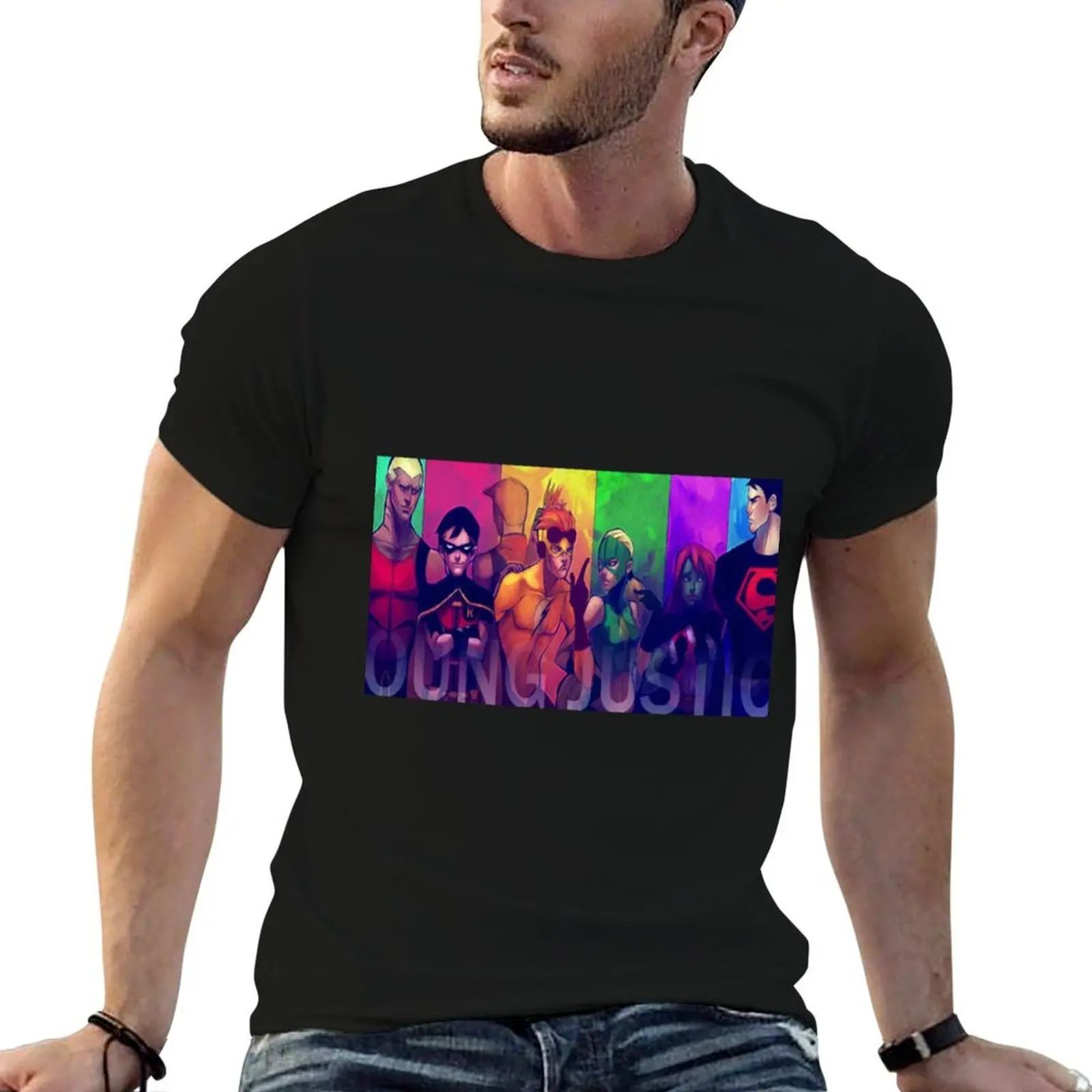 T-shirt Young Justice 2 à motif tendance pour hommes