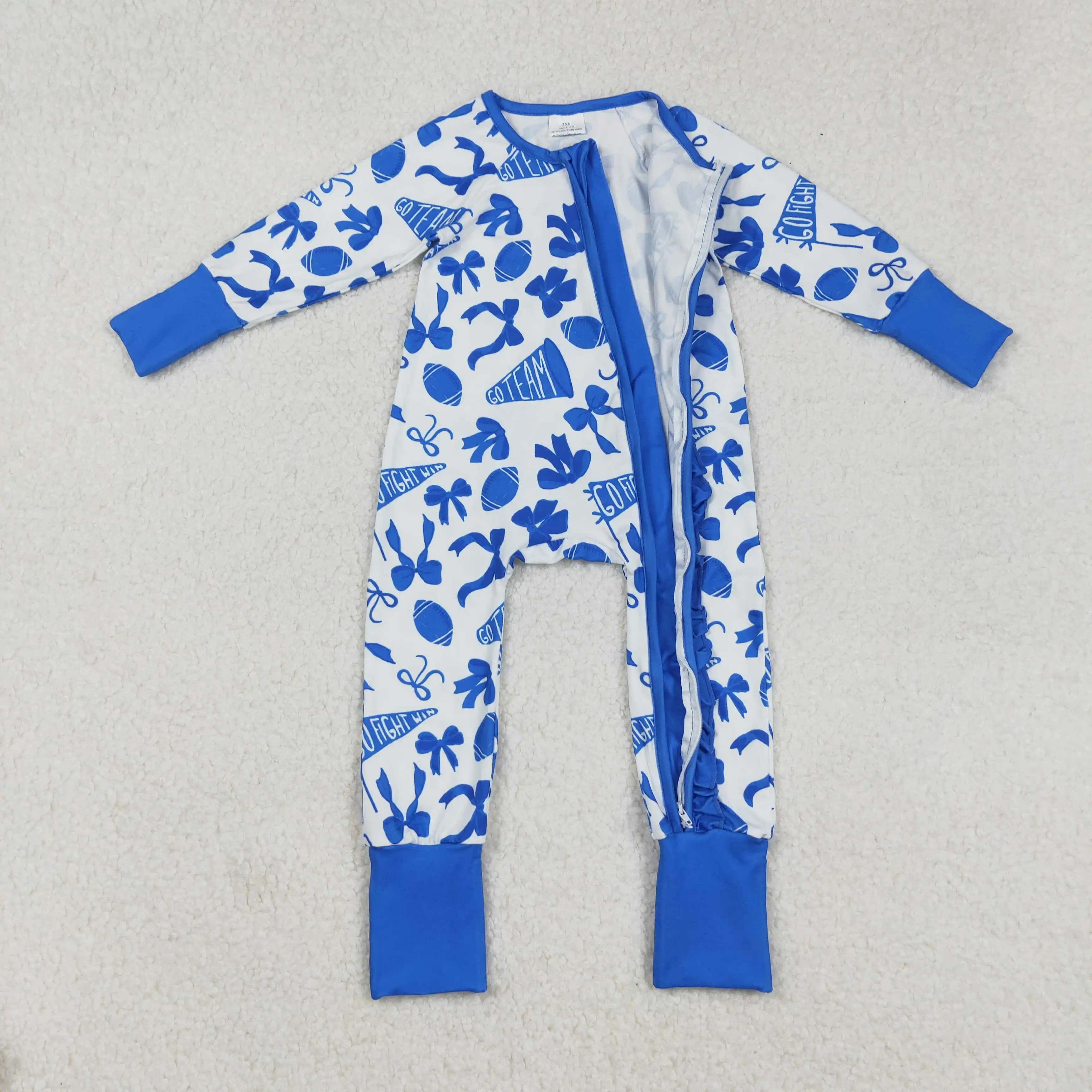 Heißer Verkauf Baby Mädchen Sleeper Strampler Langarm Fußbälle Rüschen Infant Overall Kleinkind Body Neugeborenen Kinder Kleidung Täglichen Verschleiß