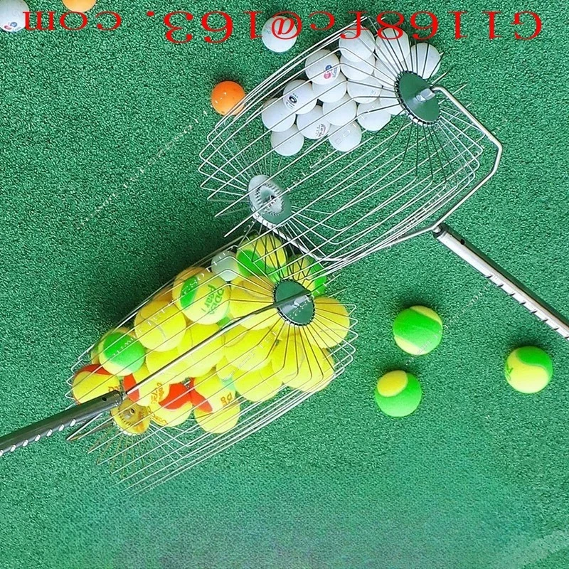 Tennis Ball Picker Portable Telescopic New Large Capacity Rolling Automatic Ball Picking Basket  Tube