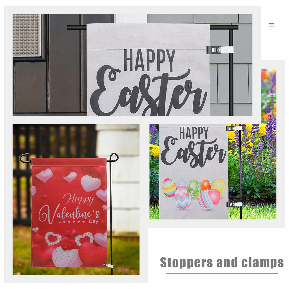 

1Set Garden Flag Plastic Stopper Anti- Strong Clamps for Garden Banner Fixing Tools Yard Banner Anti-