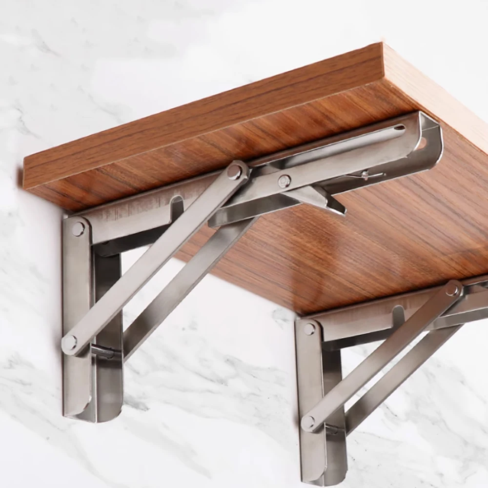 2Pcs 8/10/12/14/16/18/20 201/304 Stainless Steel Tripod Bracket L-Shaped Thickened Angle Bracket Foldable Right Angle Bracket