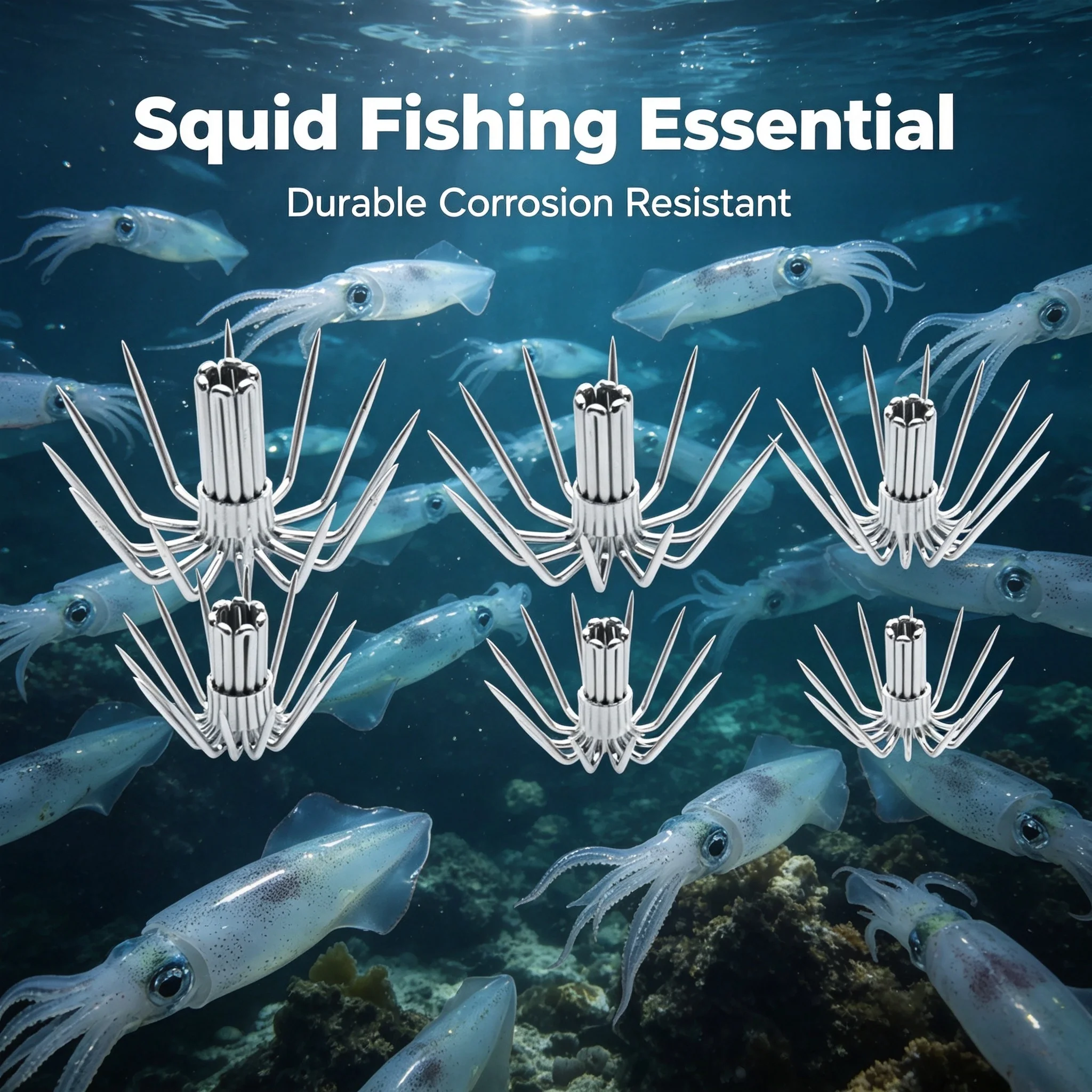 Fishing Hook Stainless Steel - 10 шт. крючков для ловли кальмаров