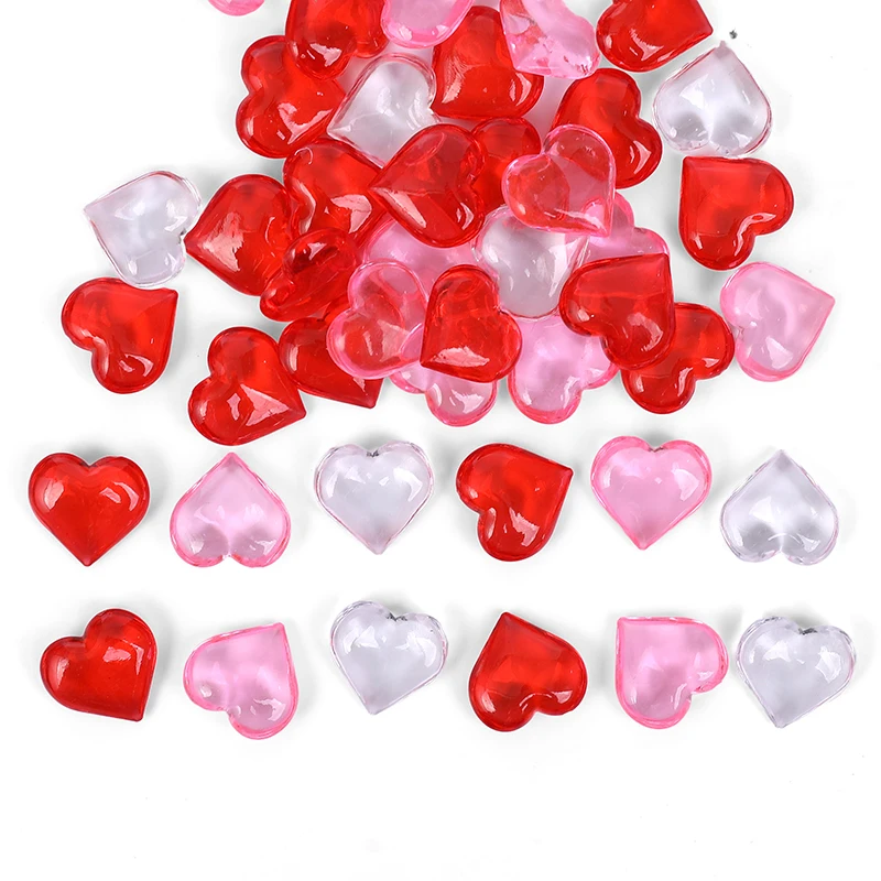 10PCS DIY Heart Shape Ornaments Acrylic Transparent Pawn Stone Chessman Game Pieces For Token Board Games Handmade Accessories